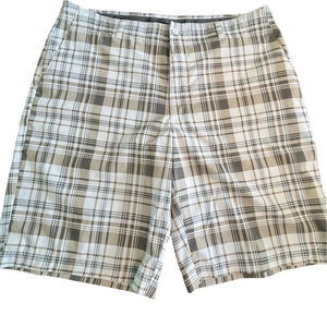 Hogan Men's Plaid Shorts in Gray and White size‎ 38 golf walking Casual